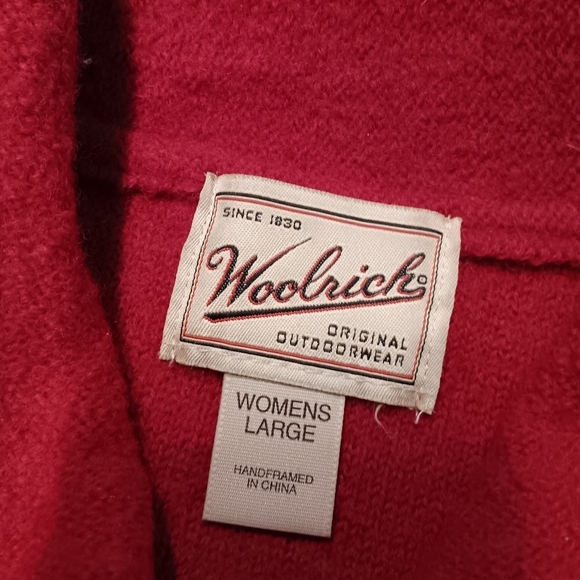 Vintage Woolrich Boiled Wool Cardigan Sweater Vest Jacket Womens L - Picture 4 of 6
